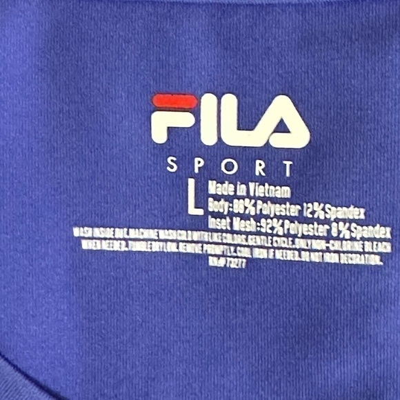 Fila sz lg athleisure top   Short sleeves   V- neck royal blue - Picture 11 of 12